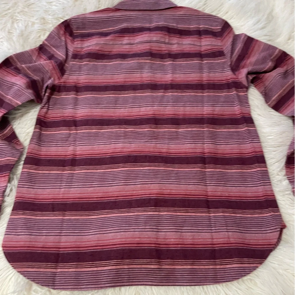 United by Blue women’s flannel sizes M & L organic cotton hemp red earth stripe - Picture 3 of 8
